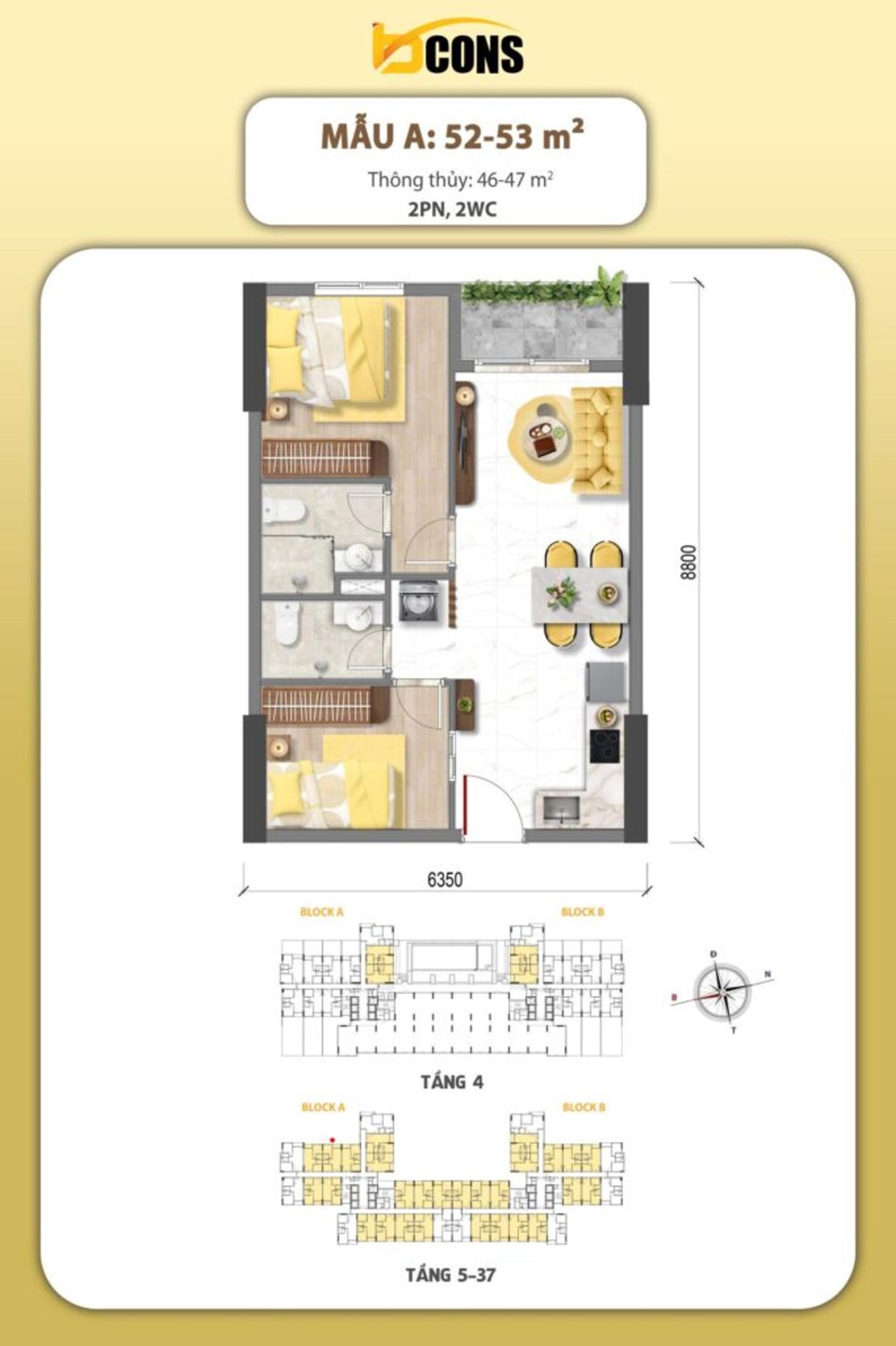 Mặt bằng & thiết kế dự án Bcons Aria