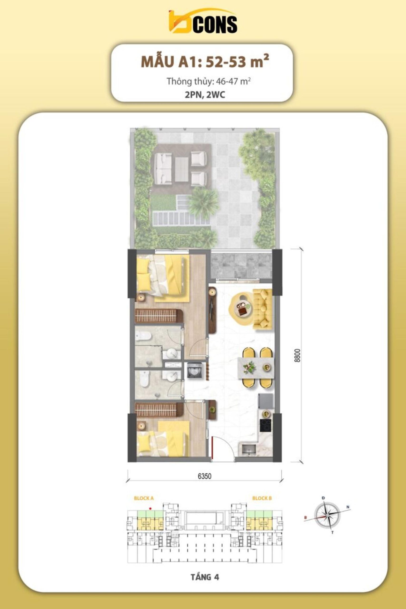 Mặt bằng & thiết kế dự án Bcons Aria