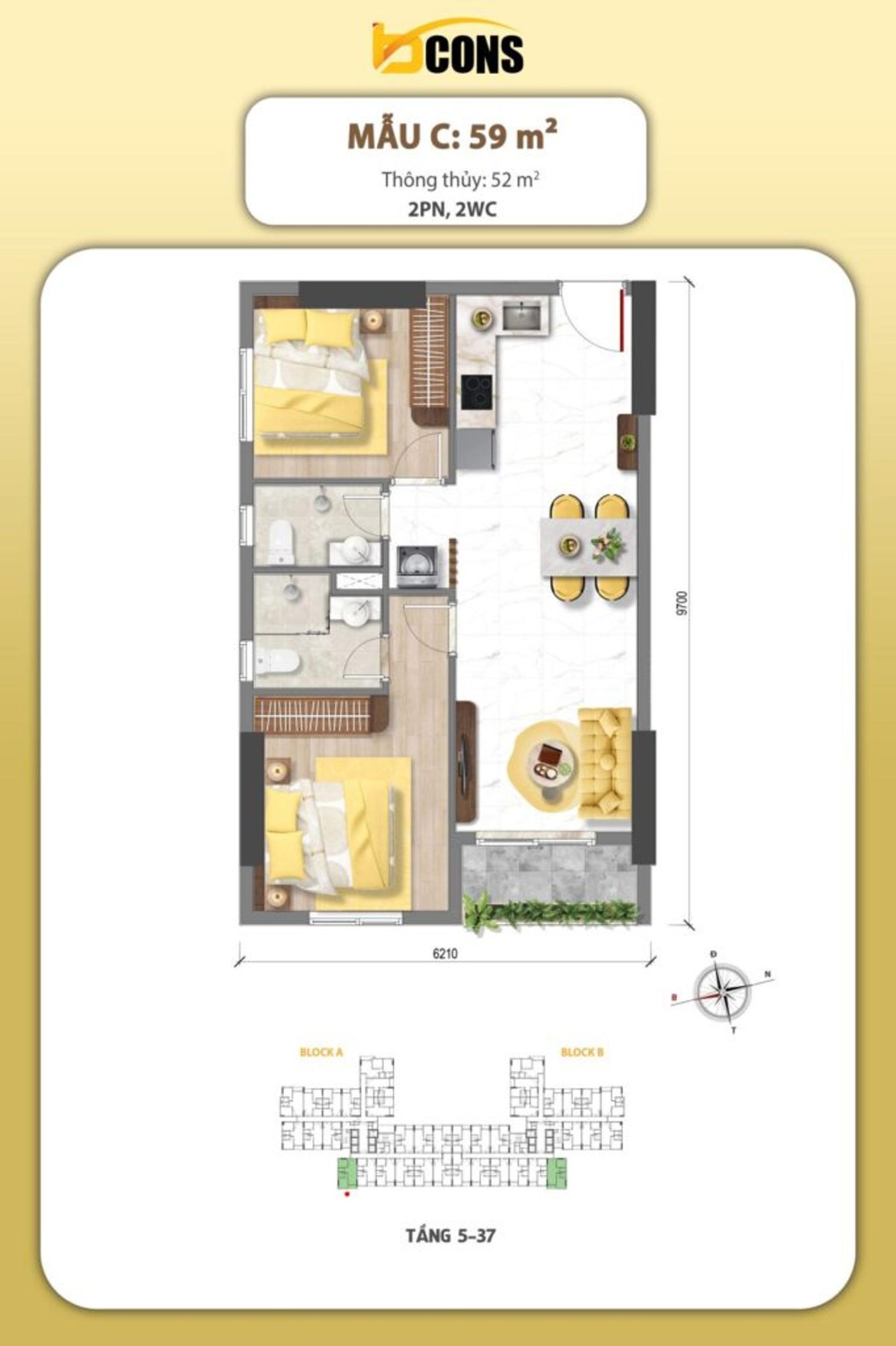 Mặt bằng & thiết kế dự án Bcons Aria