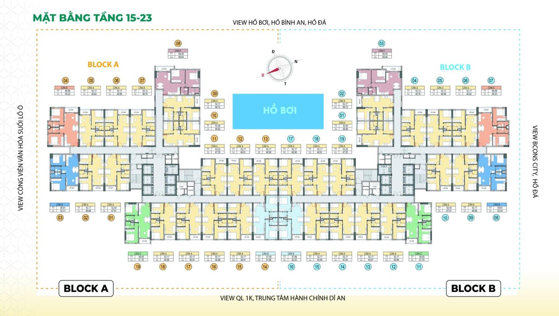 Mặt bằng & thiết kế dự án Bcons Aria